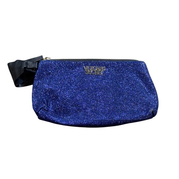 Victoria's Clutch Secret Women's Purple Sparkly Pouch Zipper Cosmetic Makeup Bag - Picture 1 of 6